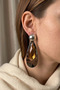 Metal Large Drop Crystal Earrings 9 Cm.