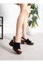 Noes Black Heeled Women's Sandals