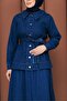 Sleeve Elastic Hooded Thin Fabric Jeans Women's Suit - 2
