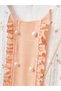 Pearl-Embellished, Belted, Bag Included, Little Floral Girl's Dress - 3