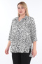 Plus Size (50-56) Zebra Printed Shirt Collar Three Quarter Sleeve Women's Tunic - 2