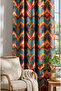 Multicolor Ethnic Patterned Digital Printed Modern Background Curtain - 140X270 cm Curtain 43