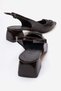 Women's V-Buckle Heel Covered Open Back Heeled Shoes Brown Yanki̇ - 4