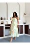 Women's Yellow Blouse with Slits, Lined, Patterned, Premium Quality, Stylish Midi Dress - 5