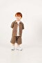 Boy's Cotton Brown Shirt T-Shirt Shorts Set - 3