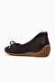 Women's leather casual ballet flats 26y d26ya-3410 brown - 3