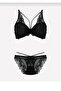 Elegance and Statement Combined: Lace Lingerie Set with Crisscross Straps - 2