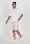 100% Cotton Natural Men's Shorts with Elastic Waistband