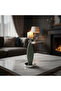 Sage Green Plastic & Metal Textured Pillar Candle Holder with Chrome Accents – 22.5 cm - 2