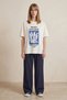26Ytsh01943 Women's Print Embroidery Detailed T-Shirt