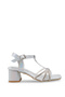 Silver Stone Detailed Evening Dress with Poles Comfortable Girls' Evening Dress Silver Girls' Heeled Shoes with Poles - 5
