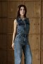 8255 Women's Belted Jean Jumpsuit - 3