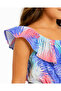 Girl's Viscose Shorts Jumpsuit Ruffled Collar Lace-Up Summer Jumpsuit - 6