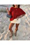 Beach Dress Salas Cutout Thin Knitwear Summer Top Red - 2