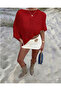 Beach Dress Salas Cutout Thin Knitwear Summer Top Red