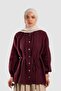 Muslin Shirred Detailed Shirt Burgundy