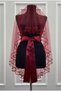 Burgundy Bridal Veil Set, Sparkling Double Row Crystal Stone Decorated, Henna Night Veil Coverlet 6 Pieces - 9