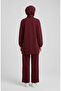 Oysho Fabric Stone Zippered Tunic Pants Double Set 0282-02 Claret Red - 3