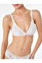 Wire-Free Comfortable Fit Non-Padded Ruffle Detailed Lace Bridal Bra - 2