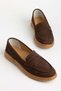 Genuine Leather Nubuck Women's Casual Shoes Brown College Model Honey Sole