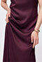 Women's Satin High Neck Maxi Evening Dress - 7