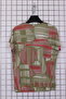 Women's Plus Size Lycra V-Neck Line Patterned Short-Sleeved Mother T-Shirt with Elastic Hem Combed Cotton Blouse - 3