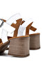Women's Genuine Leather White Heeled Shoes - 5