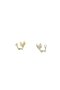 Glb-stl41414 silver needle leaf earrings - gold - 2