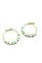 Glb-Stl41414 Enamel Hoop Earrings - Turquoise