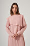 Modal Suit with Ruffle Detail on the Front and Skirt 1088 Powder - 4