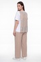 Women's Beige Summer Elastic Waist Printed Printed Trousers 2-Piece Tracksuit Set with Accessories - 4