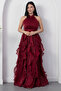 Halter Neck Ruffled Satin Dress Eli̇6073 - 7
