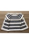 Seamless Hand Knitted White Color Baby Vest with Navy Blue Pattern - 4