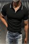 Morry Modern Fit Ribbed Detailed Polo Collar T-Shirt