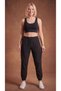 Women's Black Elastic Waistband 3-Pocket Zippered Parachute Sweat-Wicking Trousers with Back Pockets - 3