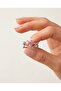 Rosavelle Pink Zircon Stone Flower Motif Adjustable Ring - 3