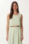 Muslin Blouse Skirt Set Lax0012 Water Green - 3