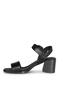 01 Black Genuine Leather Heeled Women's Sandals - 4