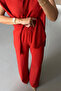 Premium Series Hakim Lapel Button Detail Tile Blouse Trouser Set - 6