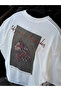 White Wolf Embroidered Oversize T-Shirt Sw-5158 - 2