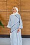 Women's Sequin Embroidered Bat Sleeve Denim Dress - 3
