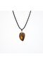 Natural Tiger's Eye Stone Leaf Model Necklace - Healing and Energy (2 Pcs) - 4