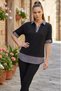 Women's sleeve lapel striped shirt collar short sleeve blouse pants modal suit
