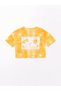 Girl's Crew Neck Printed Short Sleeve Crop T-Shirt - 2
