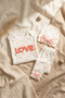 100% Cotton Mia Love Heart Patterned 3-Piece Baby Set with Bow Detail - Salmon/White 3-9 Months - 3