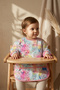Flora Watercolor Patterned Long Sleeve Liquid-Proof Baby Food and Activity Bib - Blw Compatible Artist Ö - 2