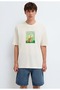 M0613351 Yoda Yoga Printed T-Shirt Men's T-Shirt Beige - 3