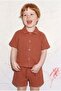 Boy's Cotton Tile Muslin Shirt Shorts Set