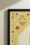 Red Flower on Cream Background Arabic Script Single Wooden Table Black Wooden Framed Home and Business Table - 4