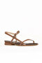 Powder Patent Leather Women's Low Heel Sandals - 2